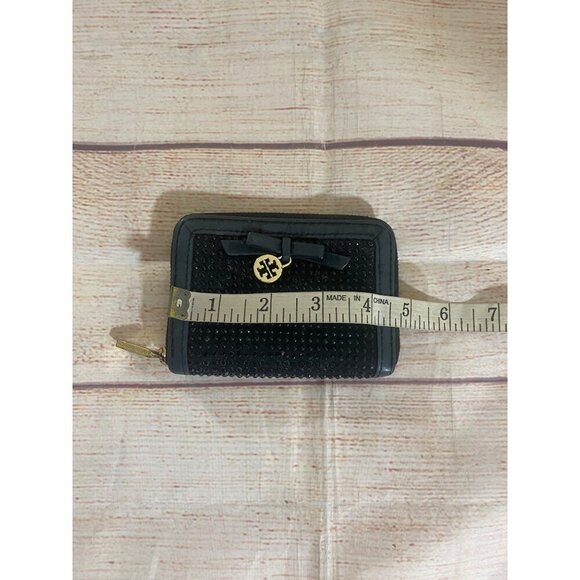 Tory Burch Women's Black Compact Crystal Zip Continental Wallet - OS - Picture 9 of 10
